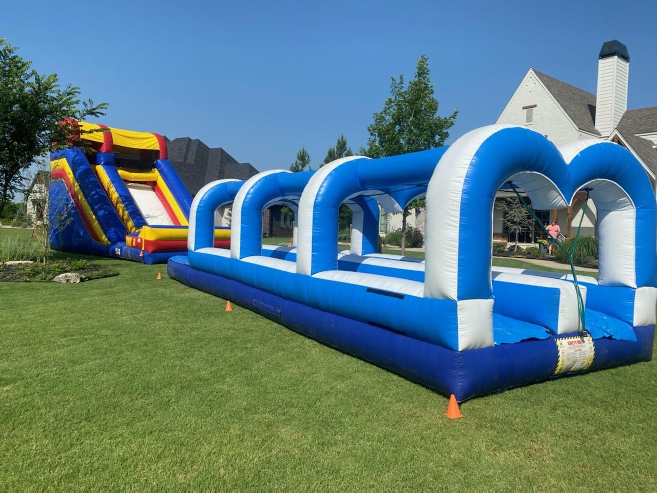 Dual Lane Slip and Slide w/ pool Best Inflatables and Equipment