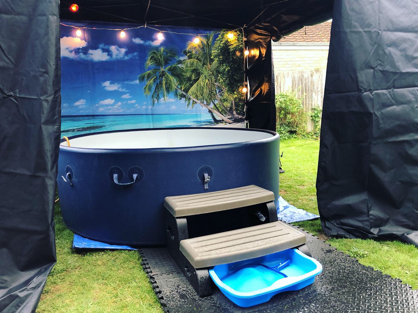 Tropical Beach Hot Tub and Gazebo Party Package WEEKEND HIRE