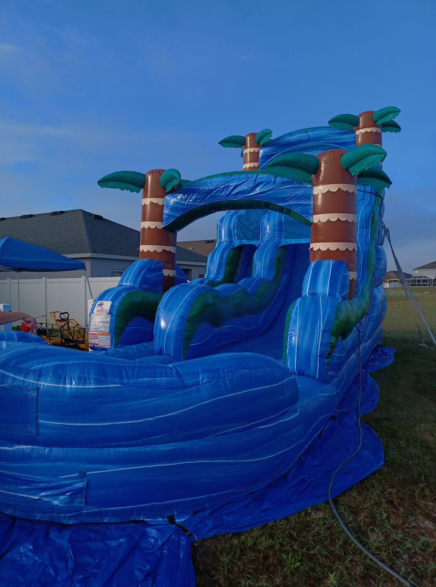 18ft Blue Hurricane Single Lane Waterslides, Bounce House's, Combo's