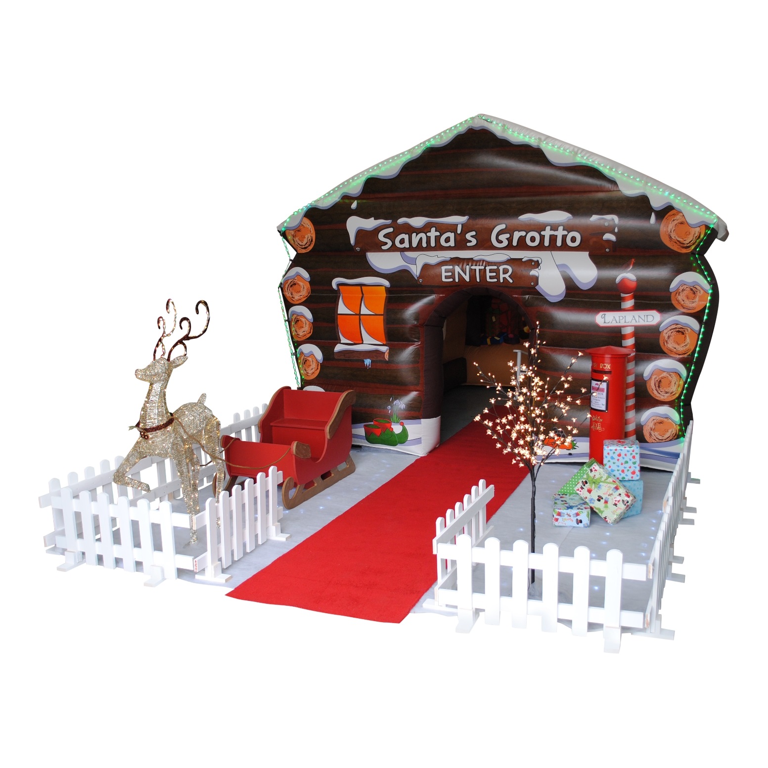 Santa's Grotto Inflatable JV Bouncy Castle Hire Basingstoke & Inflatable Slide Rental in