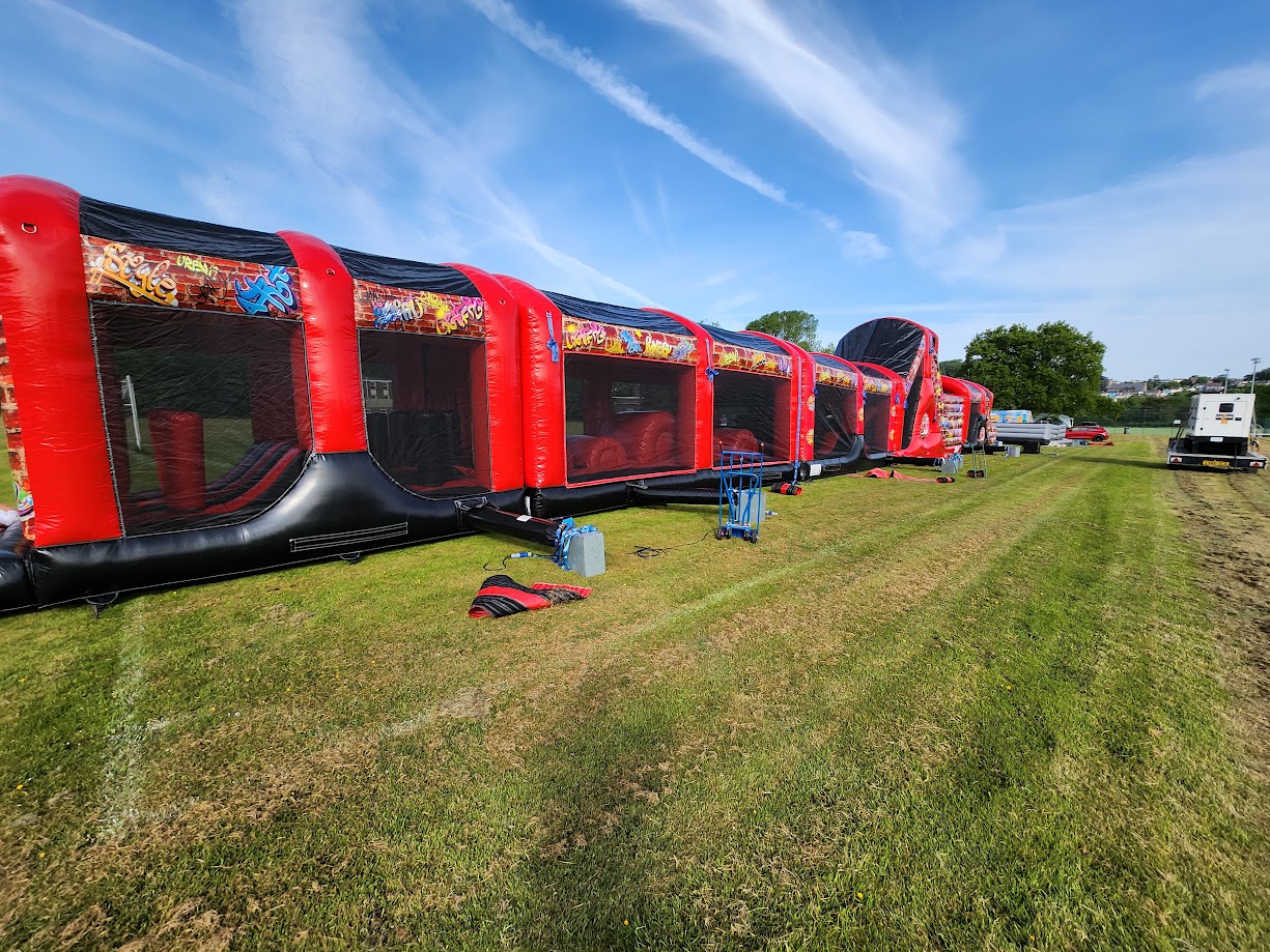 Assault Course Sign Red & Black Graffiti 108ft Assault Course | Across Wales
