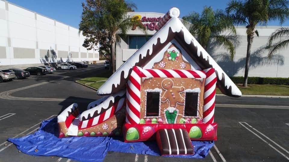 Gingerbread House Combo Bounce House Rental, Laser Tag, Water Slide