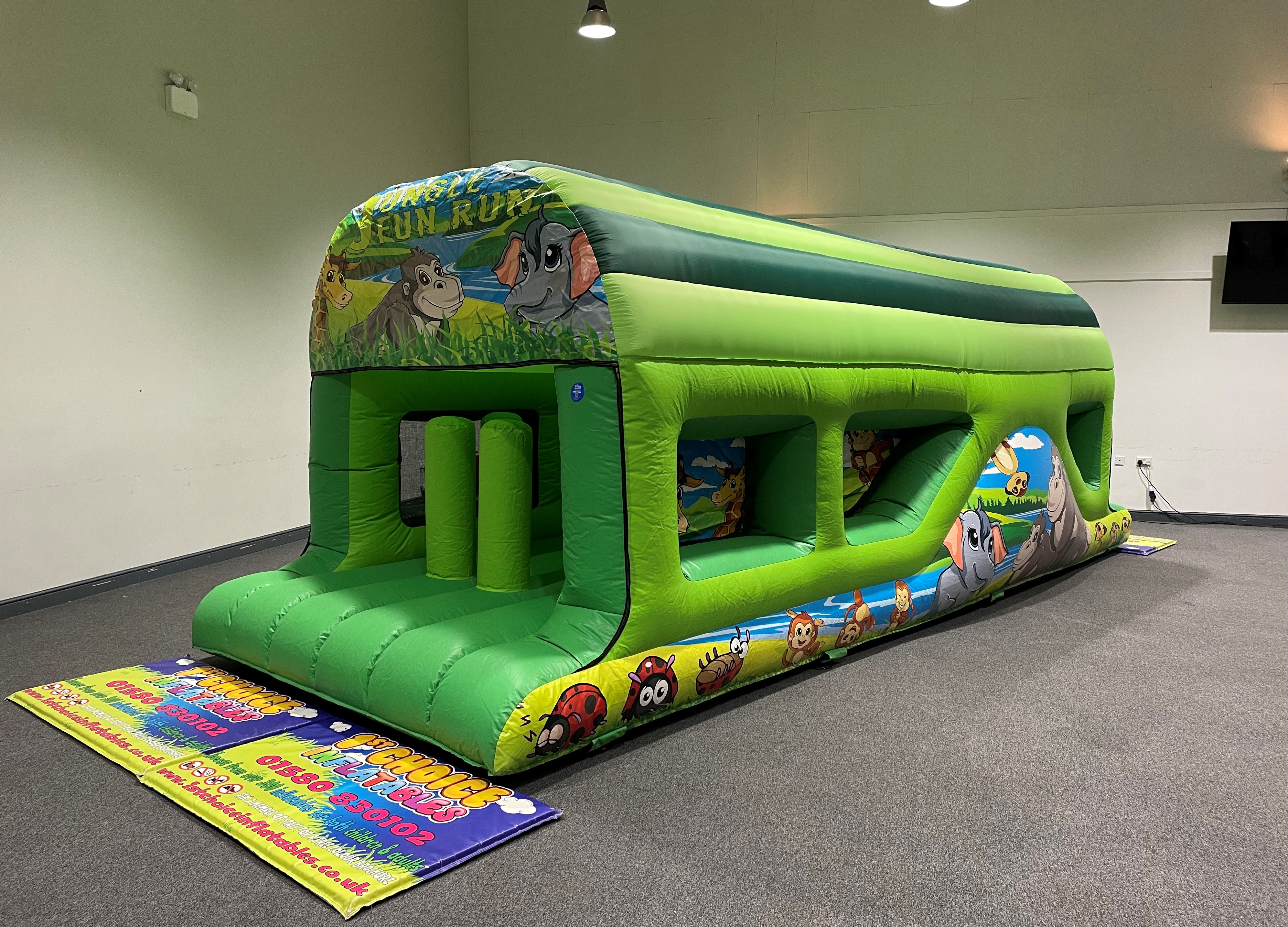Assault Course Jungle Fun Run themed inflatable 25ft x 10ft - Bouncy ...