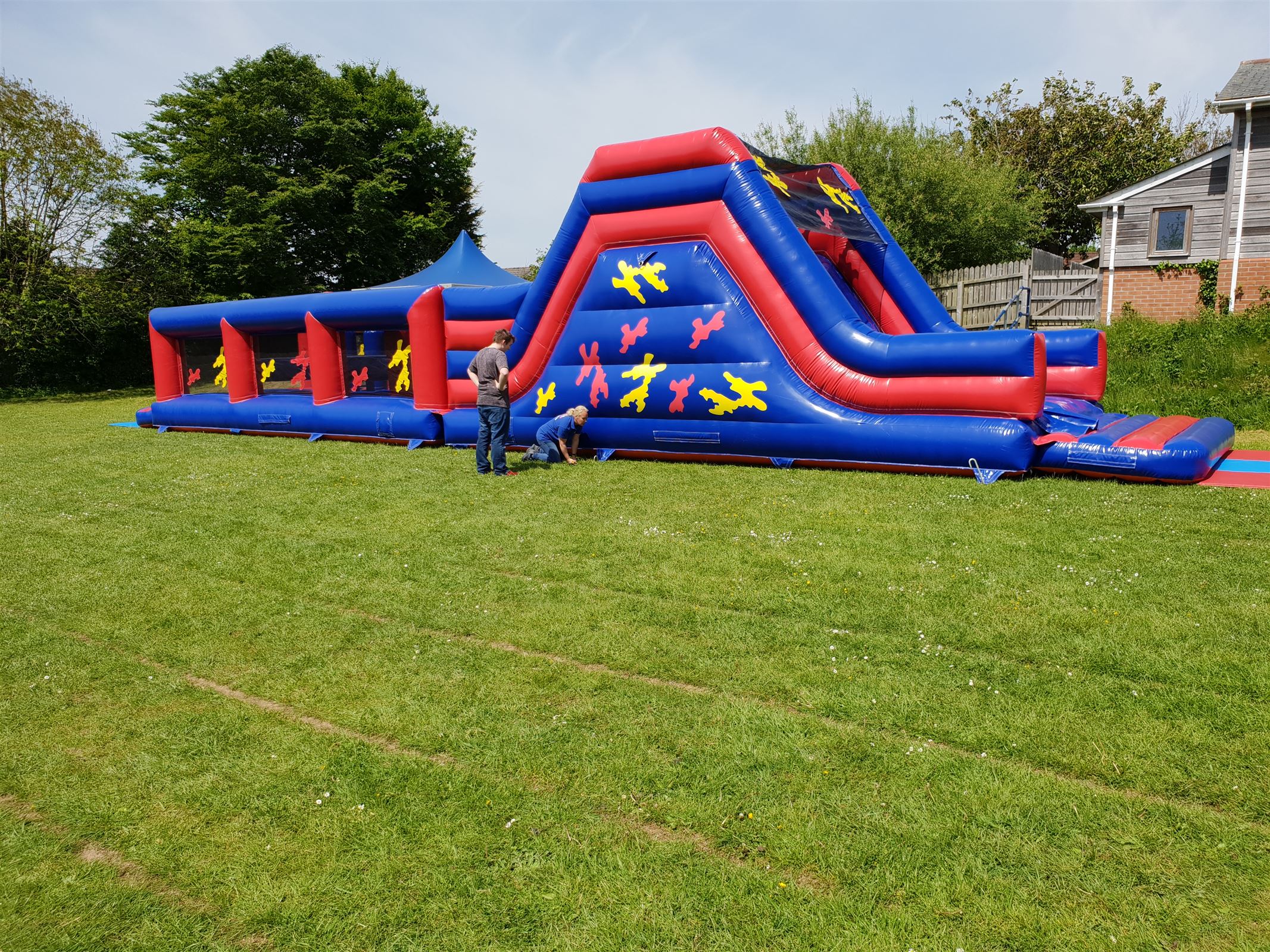 bouncy castle with slide to hire