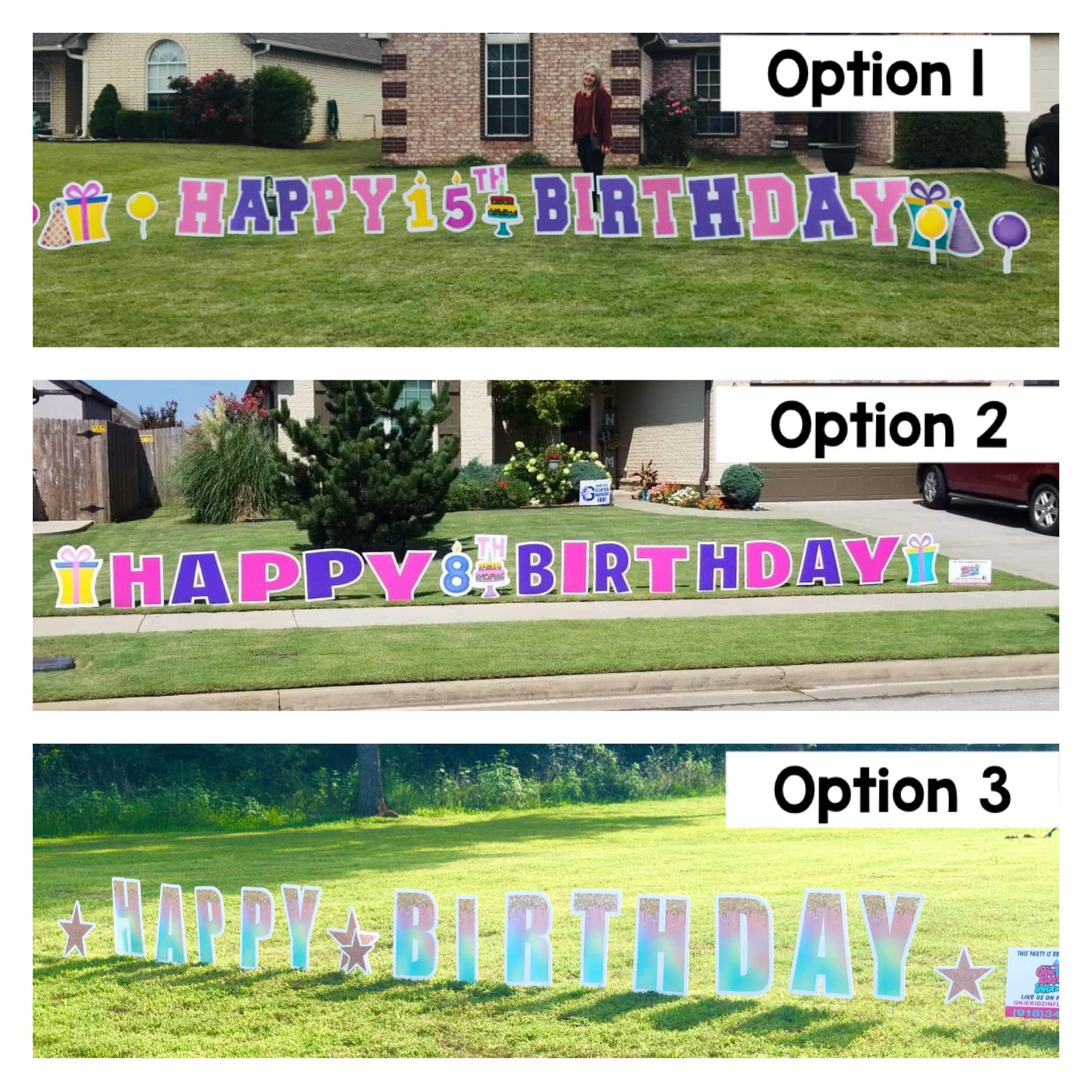 Girl Happy Birthday Yard Sign - Rental in Oklahoma
