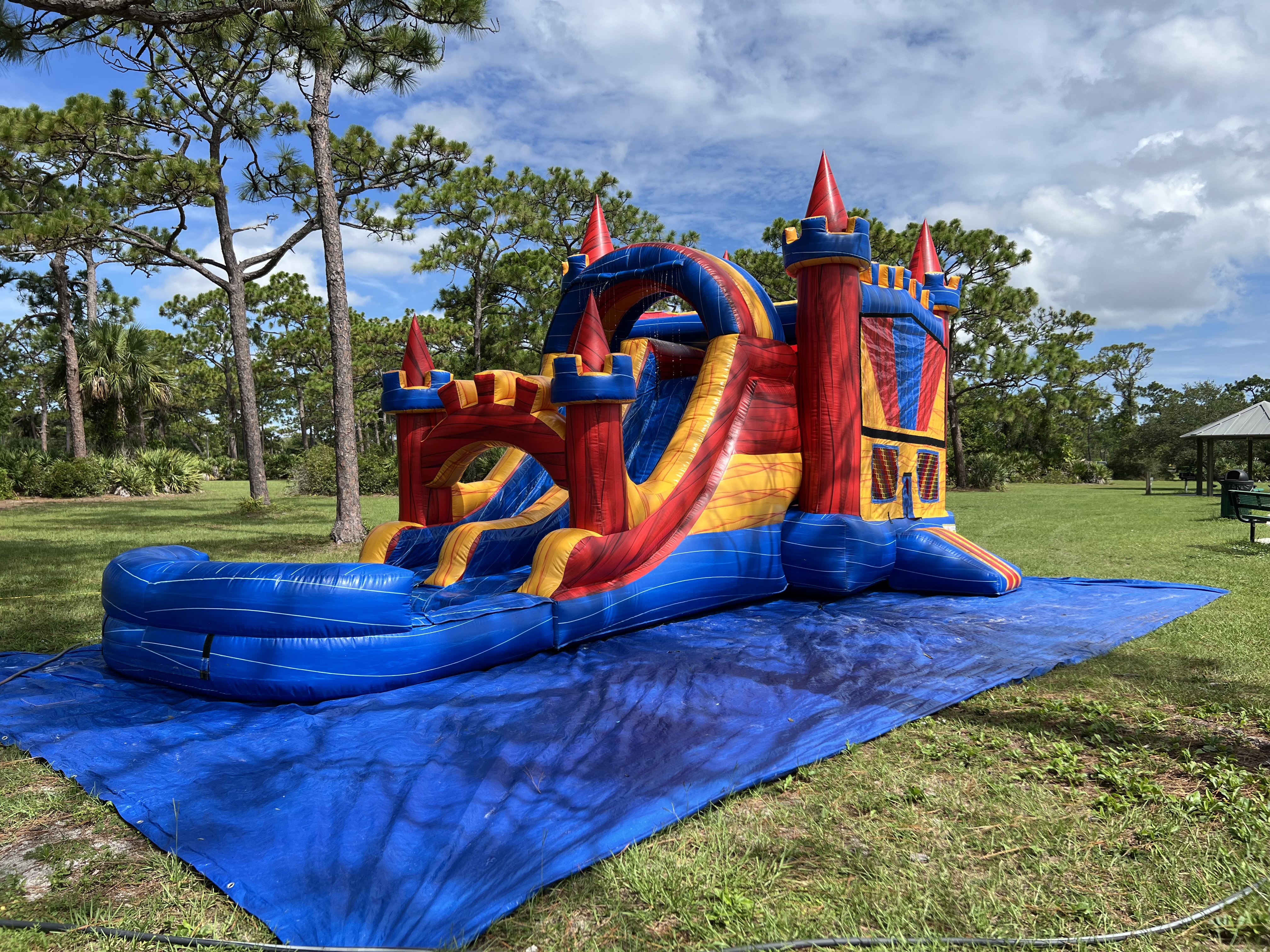 Sebastian Inflatable 3-in-1 Double Lane with 8ft Slide Wet or Dry use All Day Rental ...