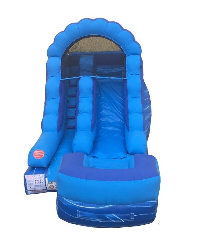BIG Blue 13ft Water Slide Bounce House Hire + Yard Greetings in