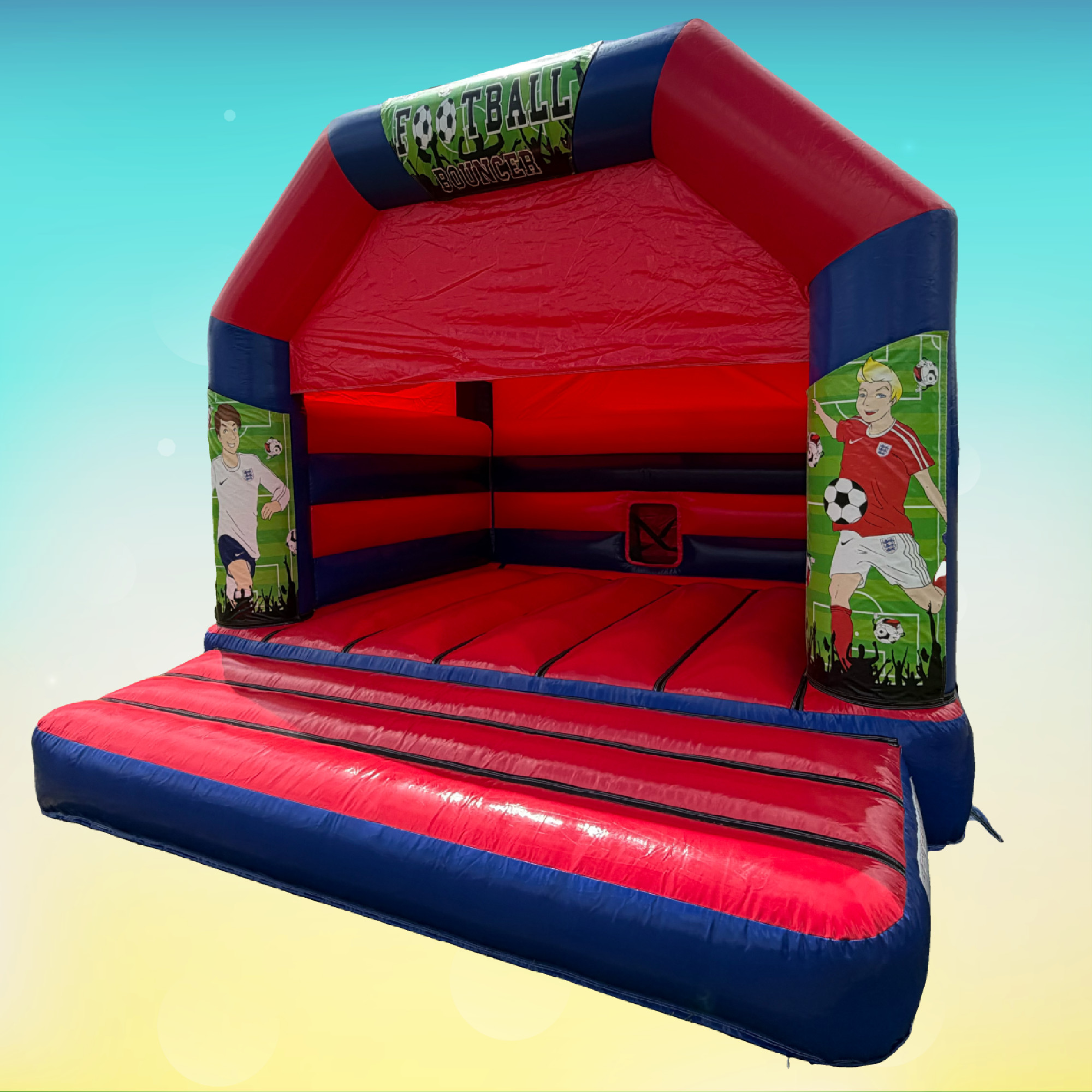 Football Large Bouncy Castle 15ft x 15ft - corporate event hire Birmingham