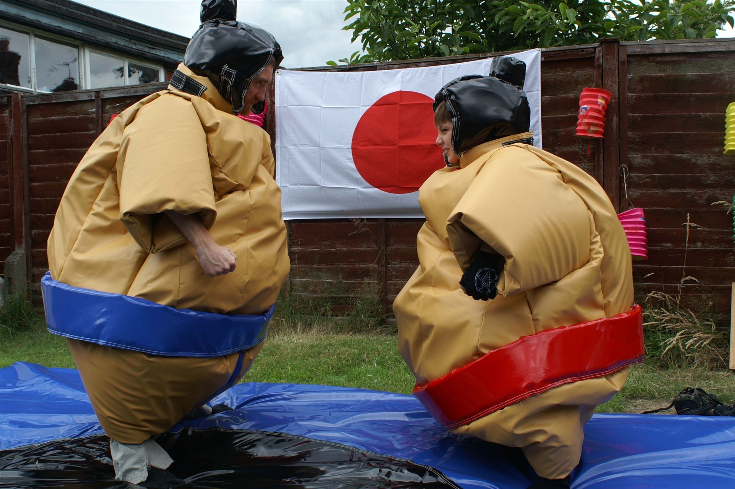 BBSS-003 - 2x Adult sumo suits - (Random Belt Colours) - Bouncy Castle