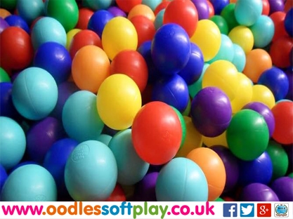 Two bags of soft play balls x appox 1000 Soft play and Inflatable hire in Manchester Rochdale Bury Bolton Stockport Cheshire Oodles Soft Play and Inflatable Hire