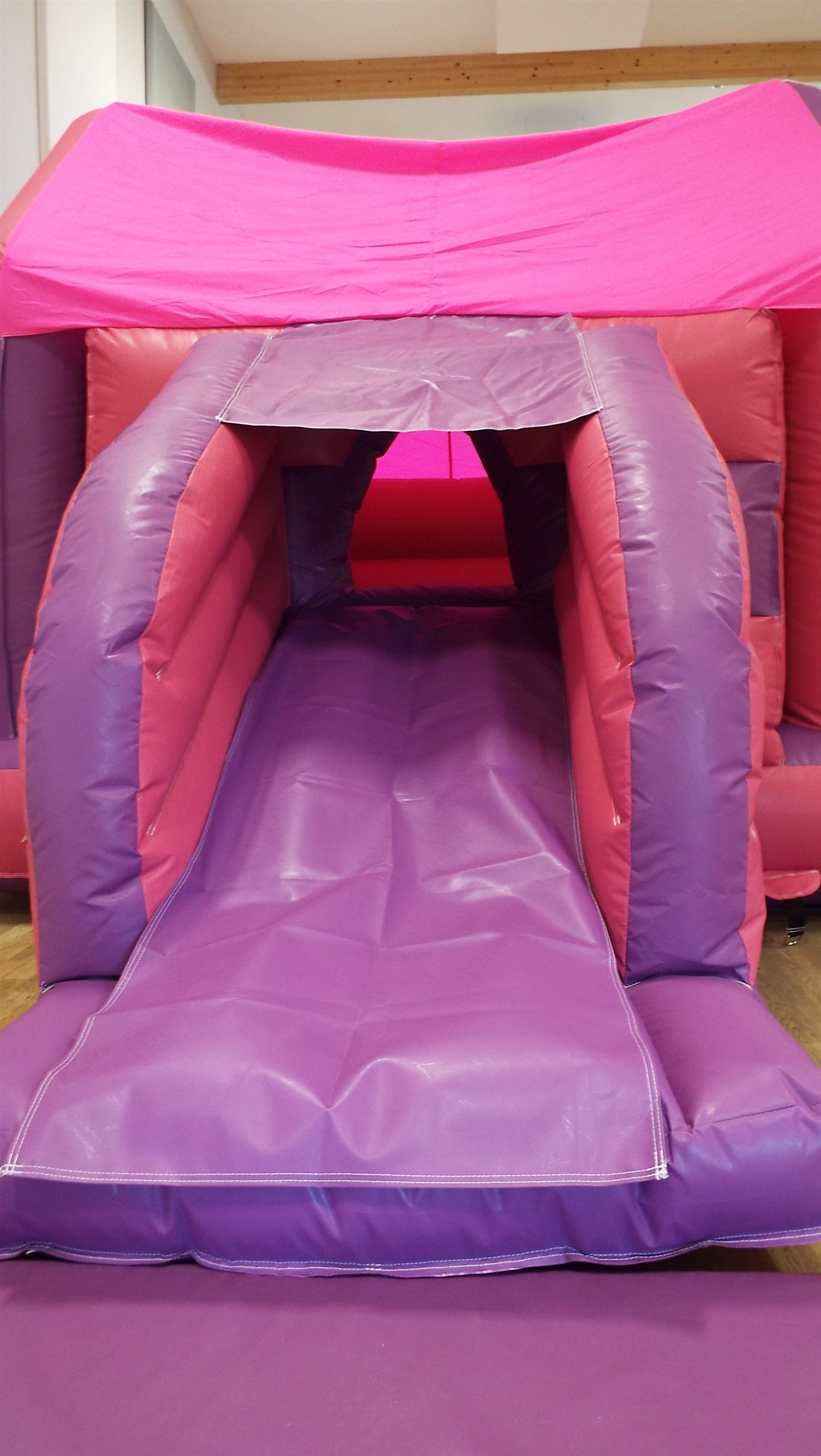 pink and purple bouncy castle