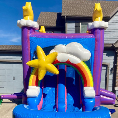 Unicorn Rainbow Bounce House with Waterslide - Hire in Missouri ...