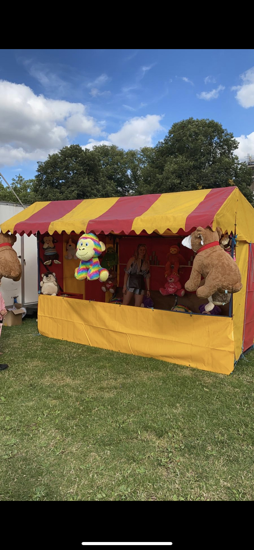 Tin can alley game stall Children's Fairground Rides,. Bouncy Castles