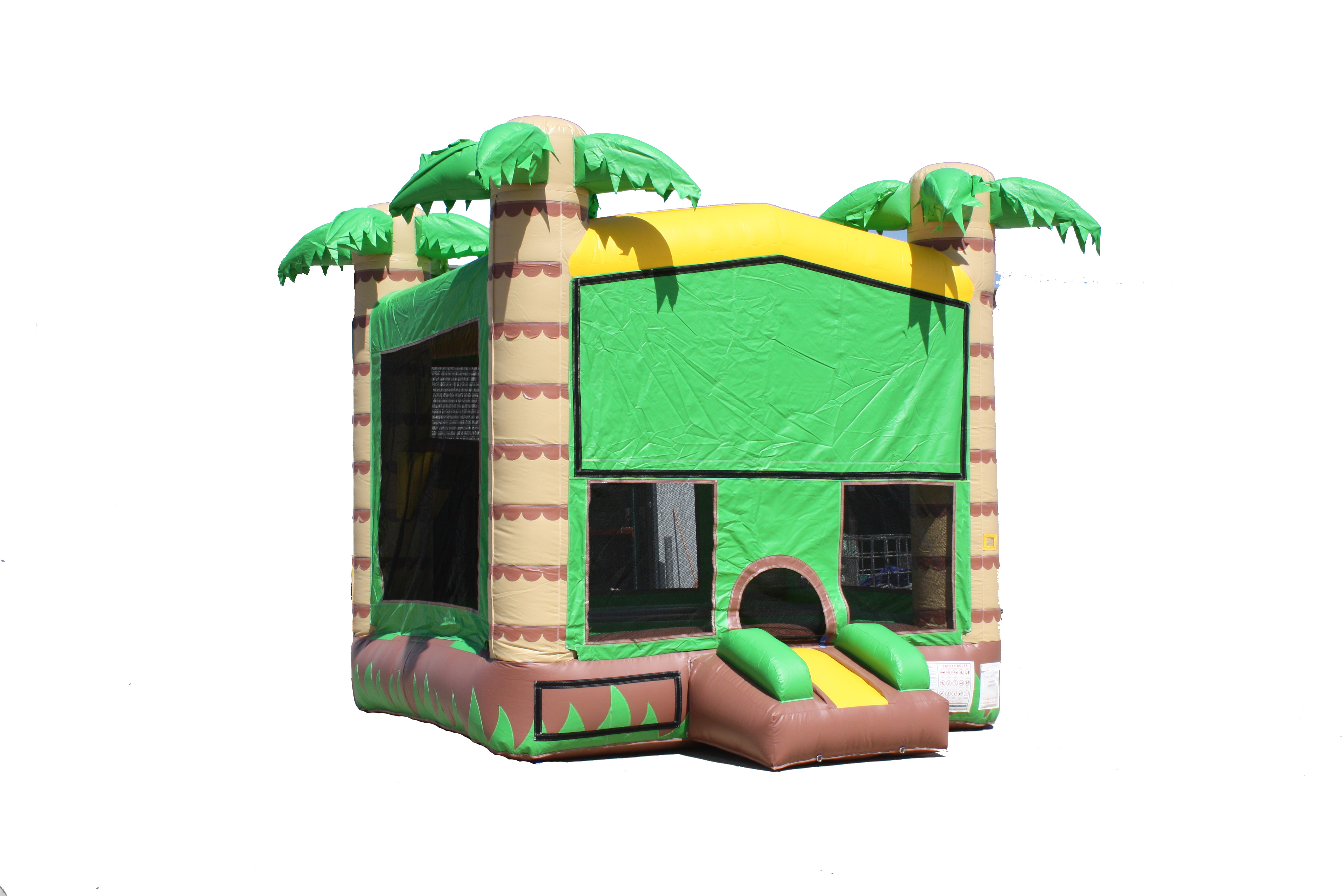 Tropical Bounce House with Basketball Hoop Inflatable Bounce House