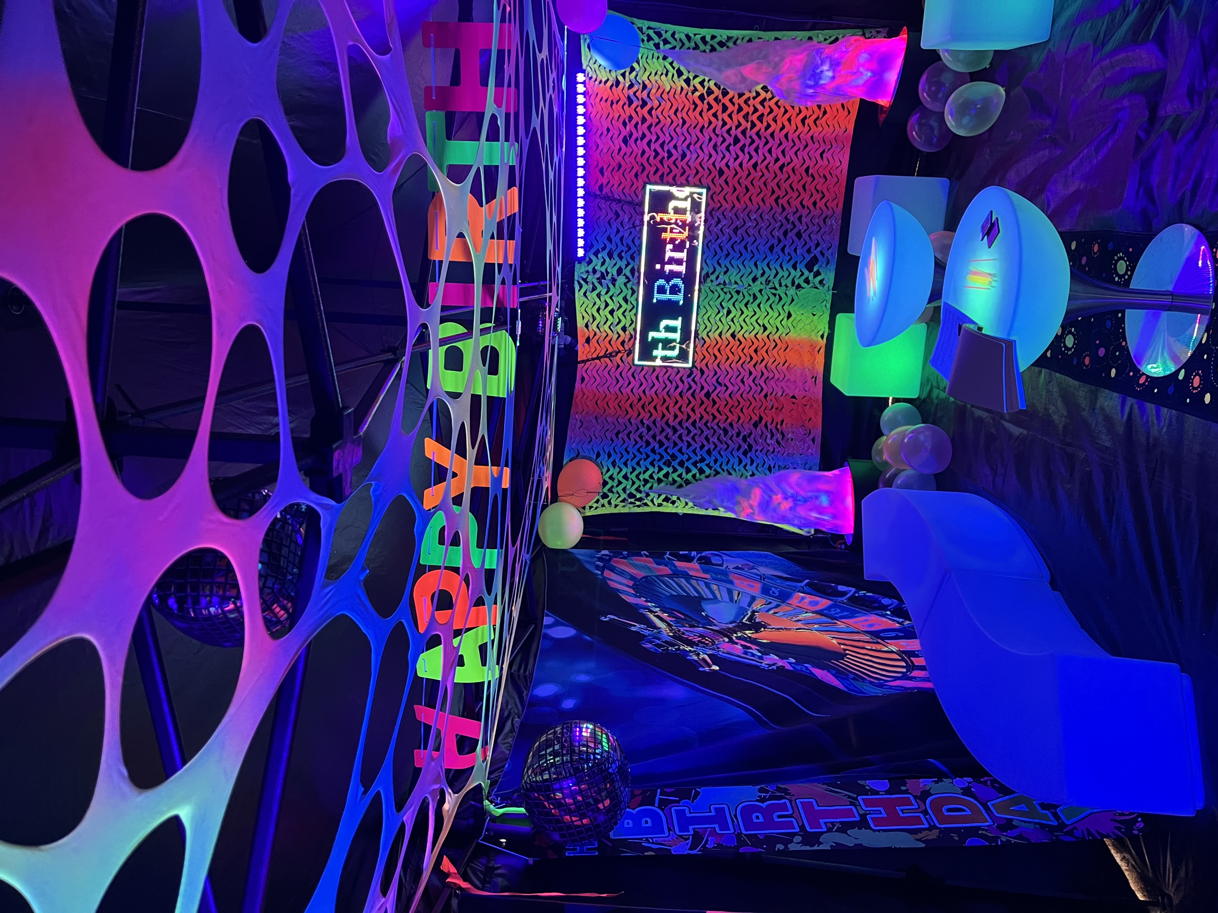 a3 6x3m Uv glow neon party rave tent gazebo nightclub like inflatable ...