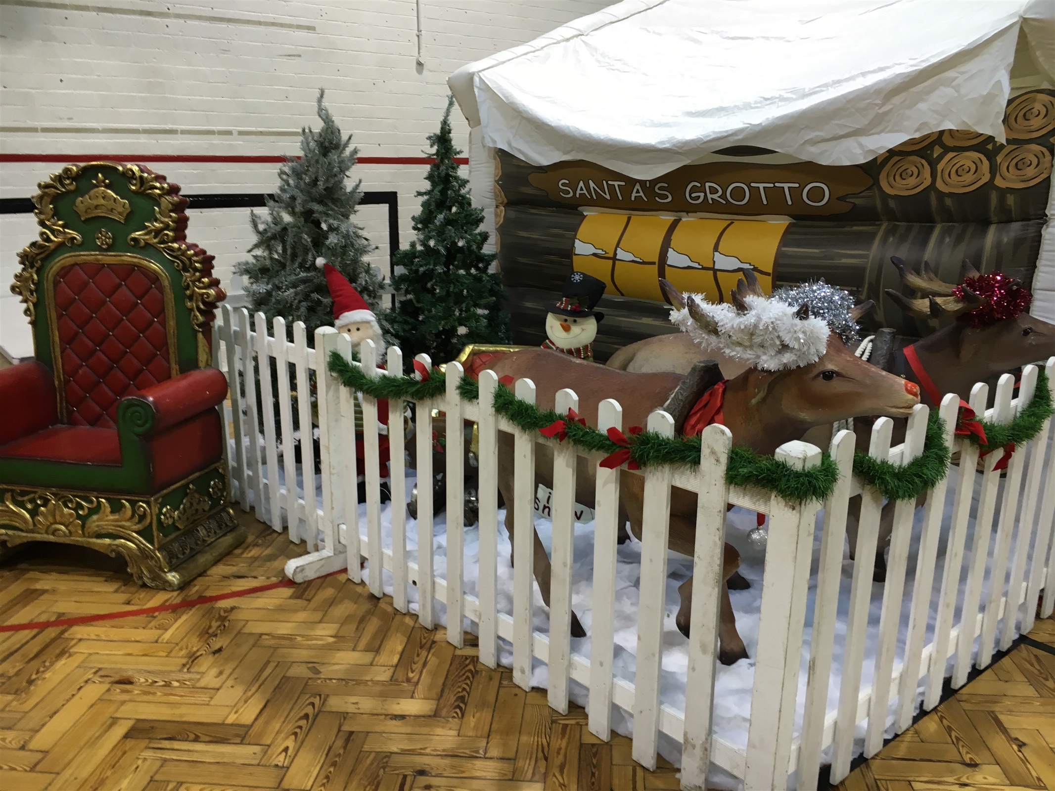 5ft white picket fencing Santa's Grotto Hire in London, Birmingham