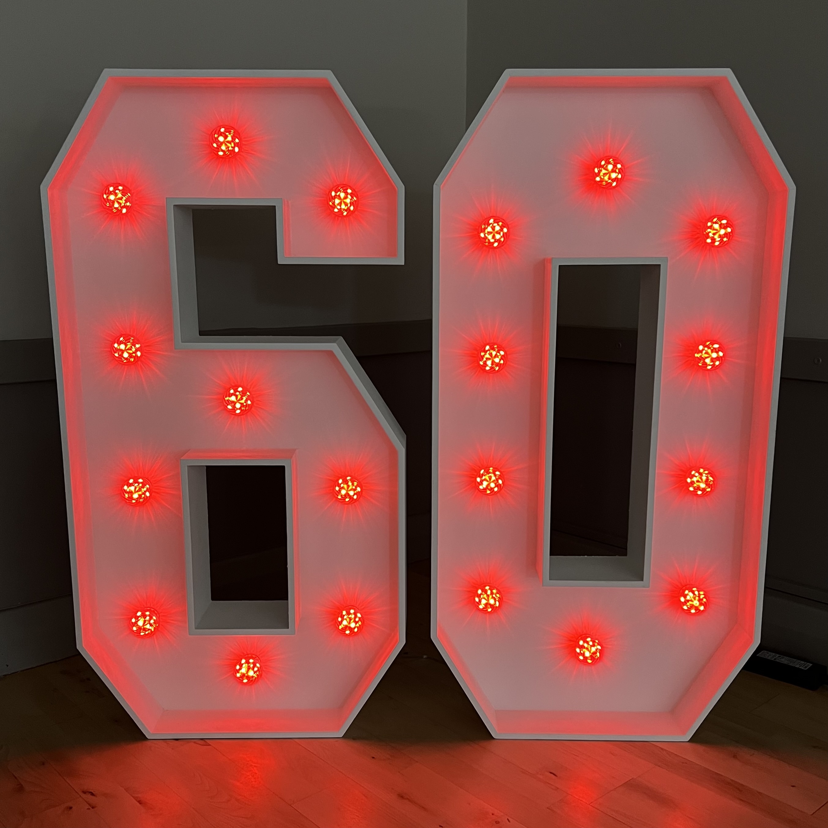 Light-Up LED Numbers 60 - Bouncy Castle Hire in Crowborough, Tunbridge ...