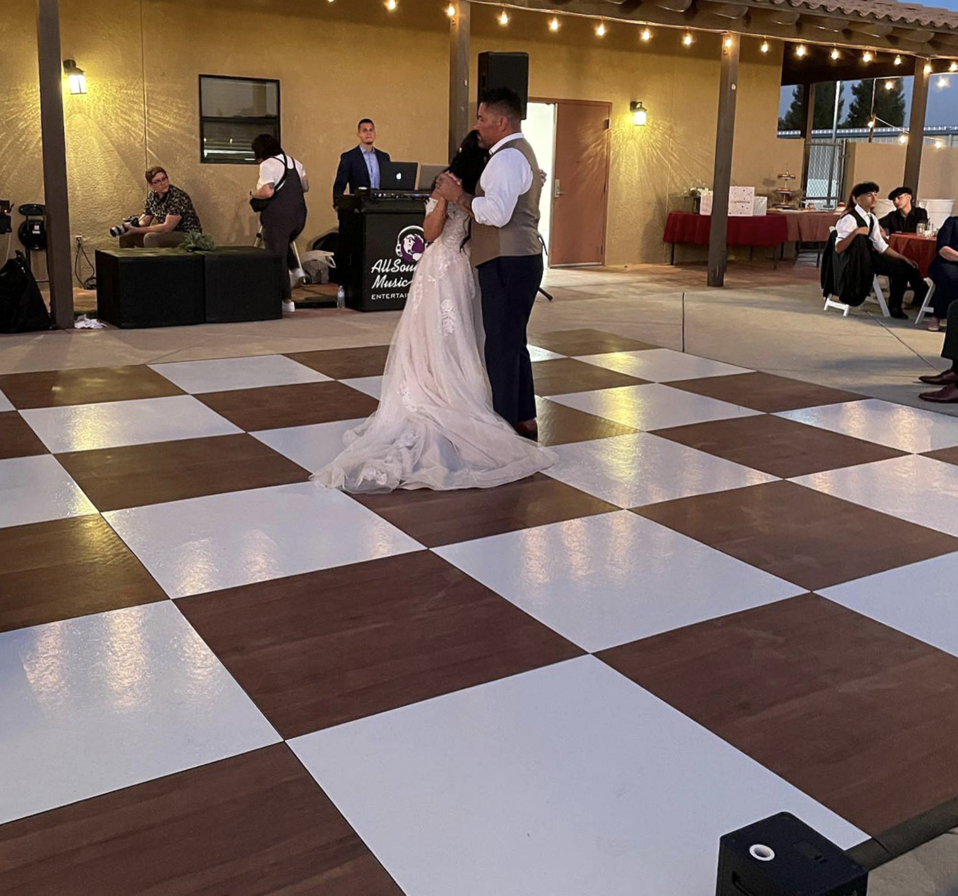 Checkered Dark Maple and White Oak Dance Floor 15x15 - Party
