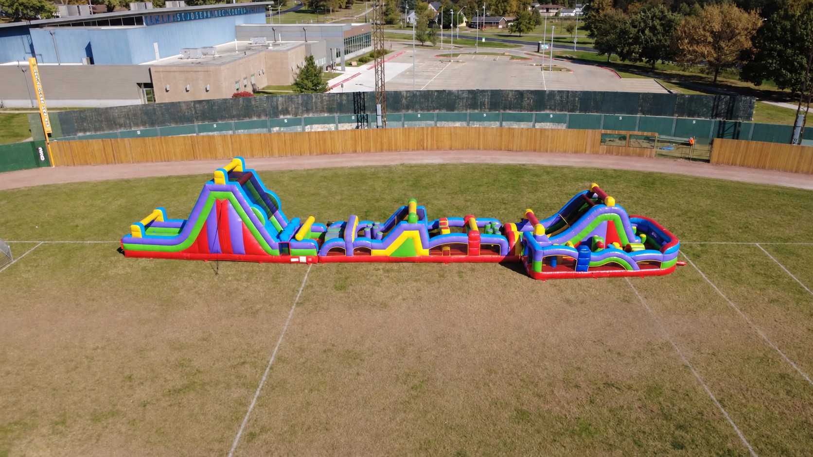 Trackless Train For Rent 110-Foot Retro Obstacle Course - Inflatable and Amusement ride Rentals ...
