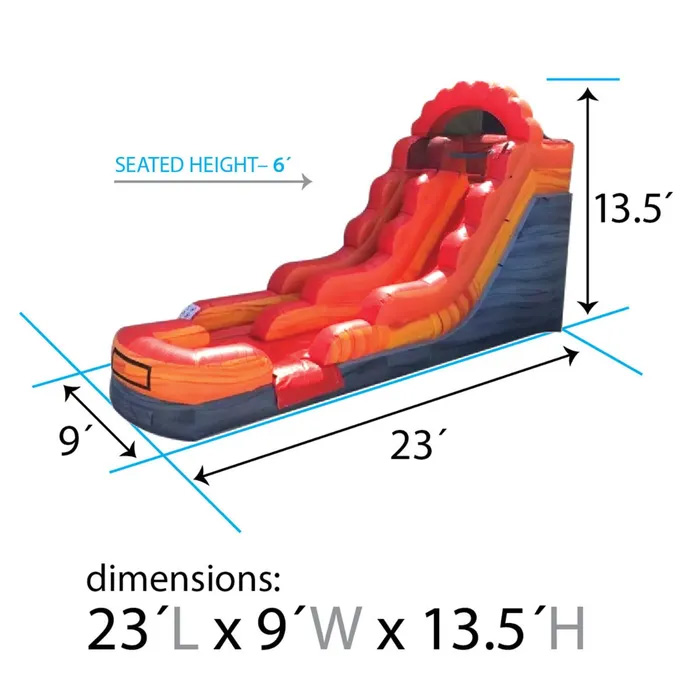 12ft Fire Red Marble Inflatable Slide Rental in Flint & Genesee County ...