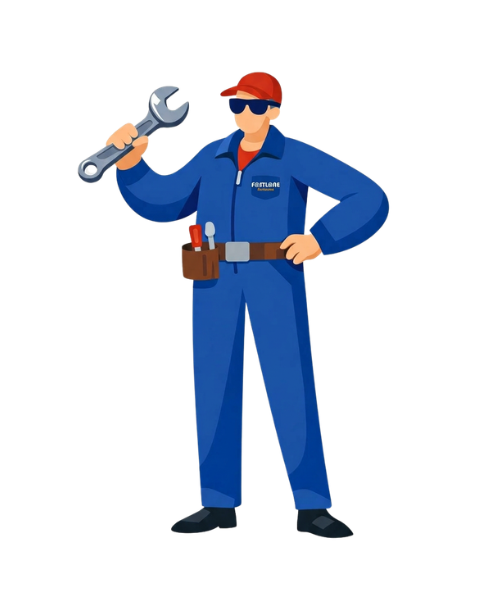 Mobile mechanic working on a car