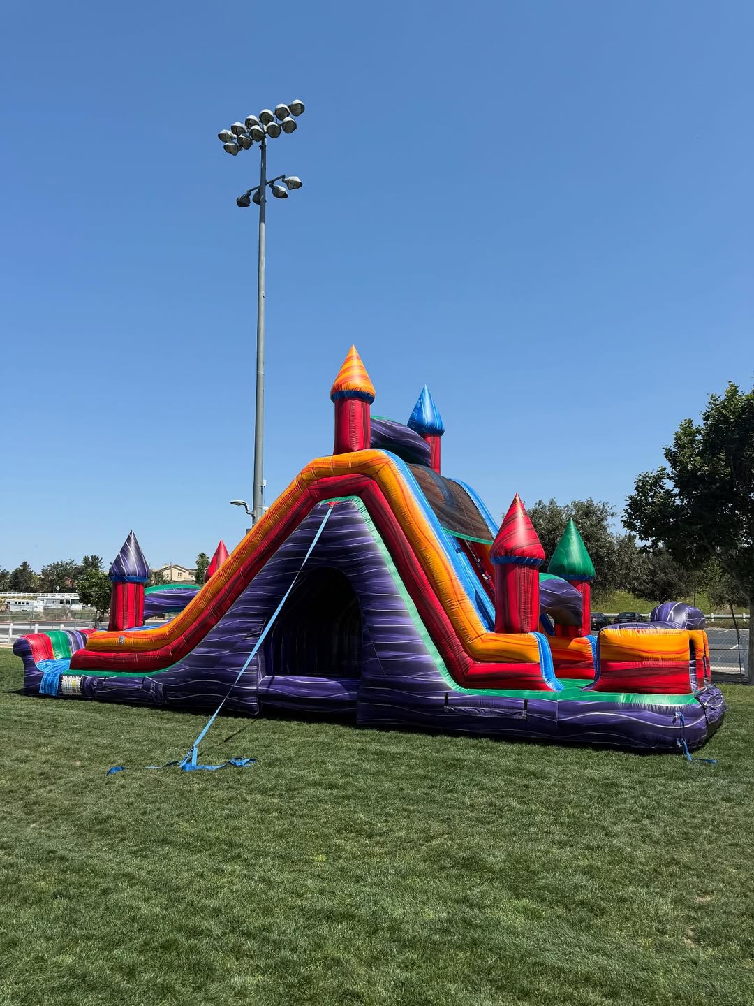 Combo jumper with bounce and slide features for an Eastvale family celebration