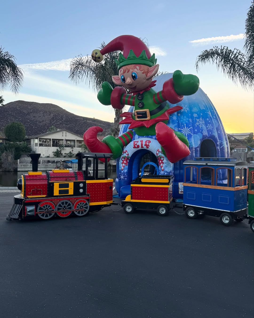 Large inflatable Halloween maze attraction for a seasonal event