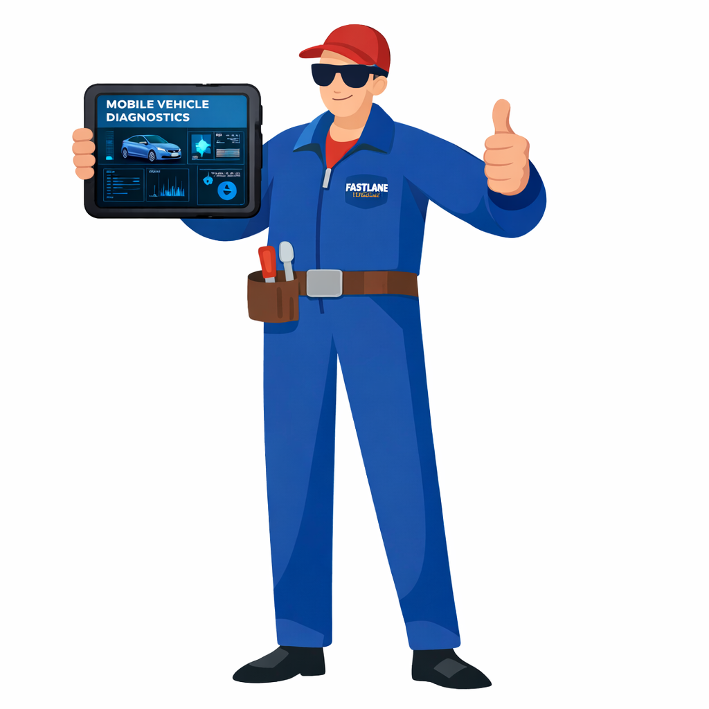 Mobile mechanic working on a car