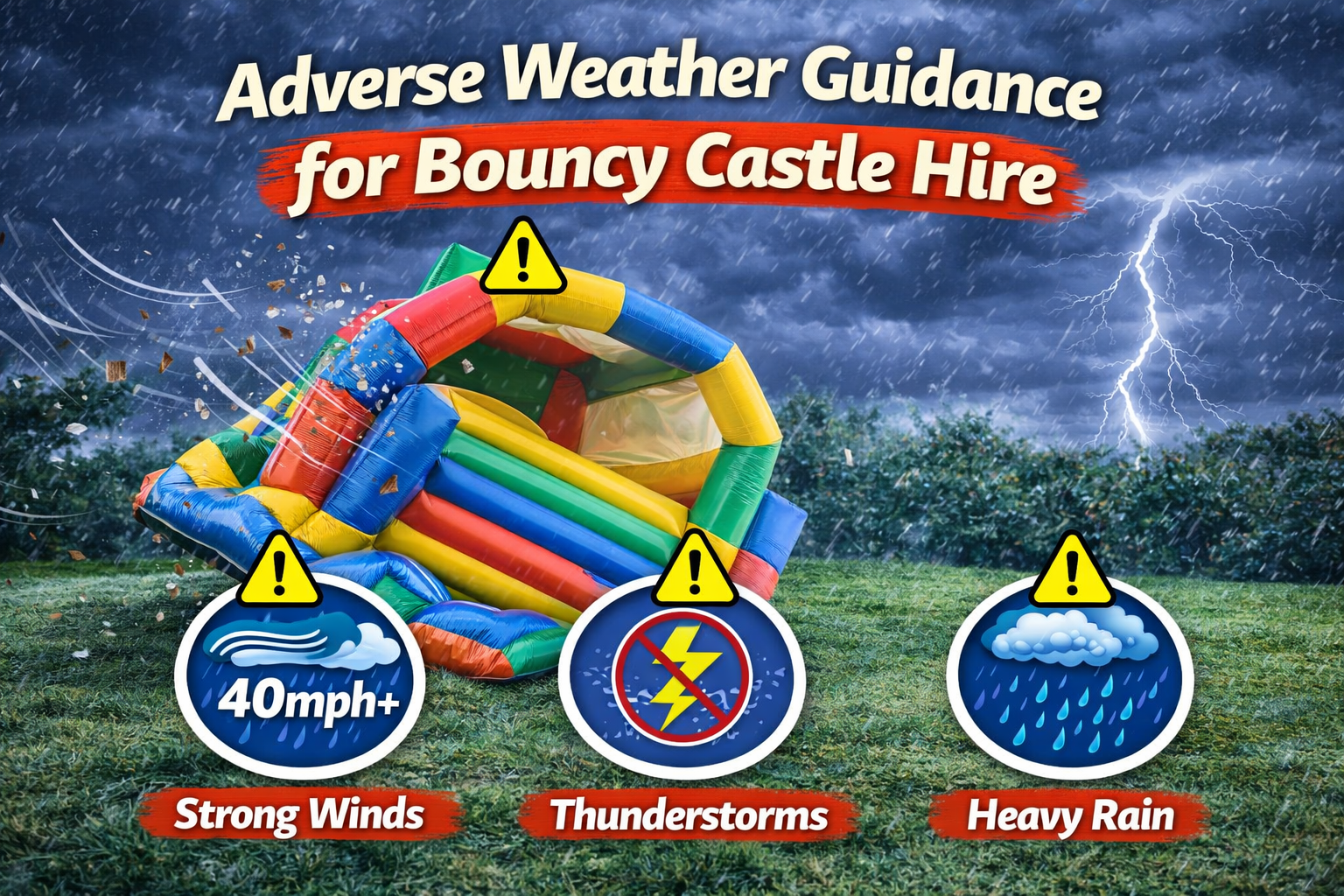 adverse weather guidance for bouncy castle hire