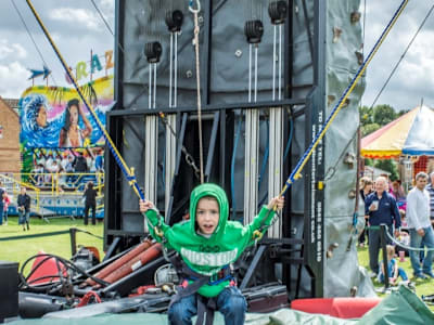 Bungee trampolines and climbing wall hire