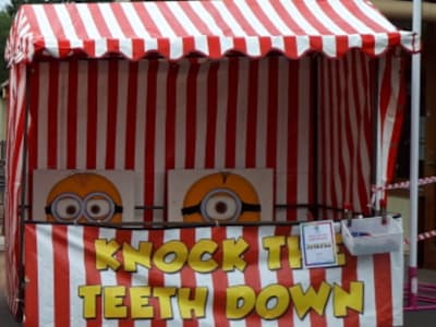 Knock the Teeth Down Minion Game Side Stall hire in Devon