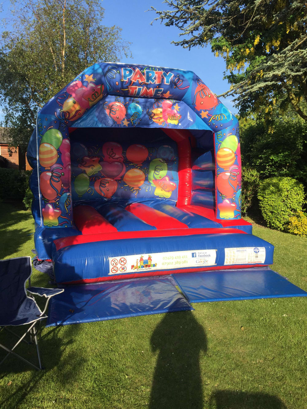 Blue Party time 12ft x15ft - Bouncy Castle Hire in Blackpool, Lytham, St  Annes-On-Sea, Poulton-Le -Fylde, Fylde, Thornton-Cleveleys