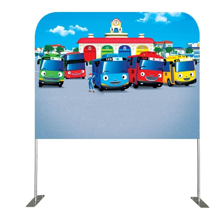 6ft x 7ft tayo the little bus background bouncy castle party rentals in bridgetown barbados 6ft x 7ft tayo the little bus