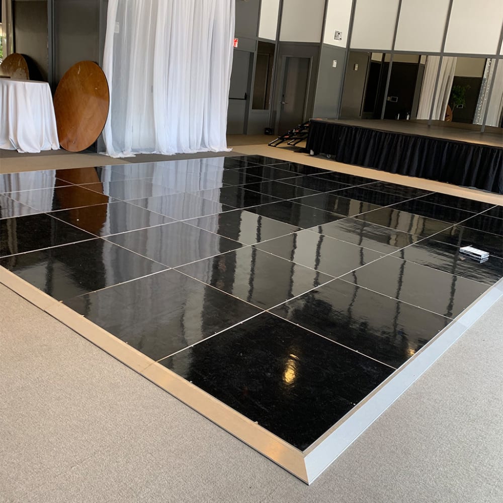 15x15 Black Dance Floor - Event Rentals in CA | Lake Forest Party