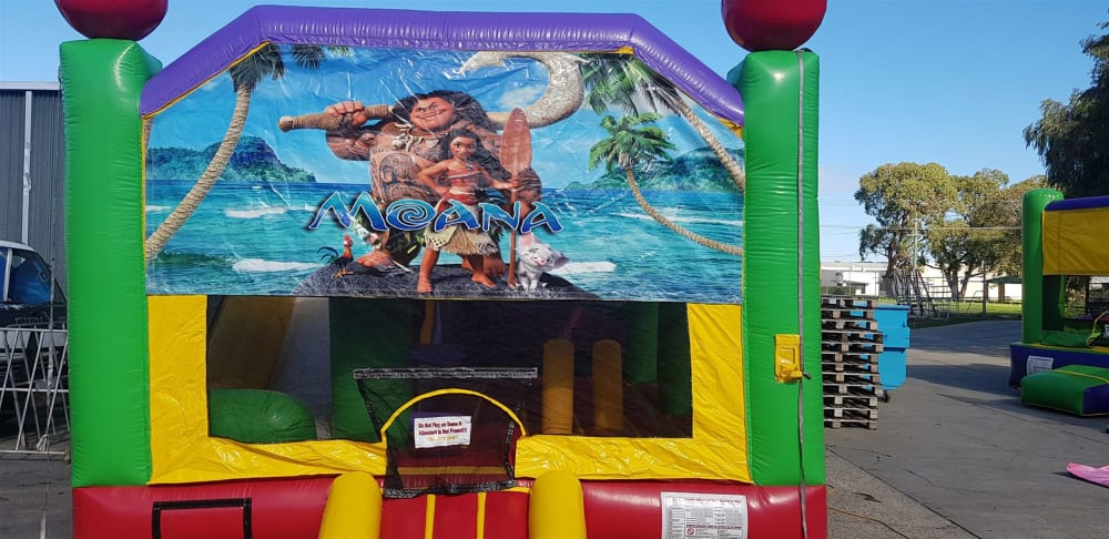 5 In 1 Moana Combo Bouncy Castle Hire And Water Slides In Perth