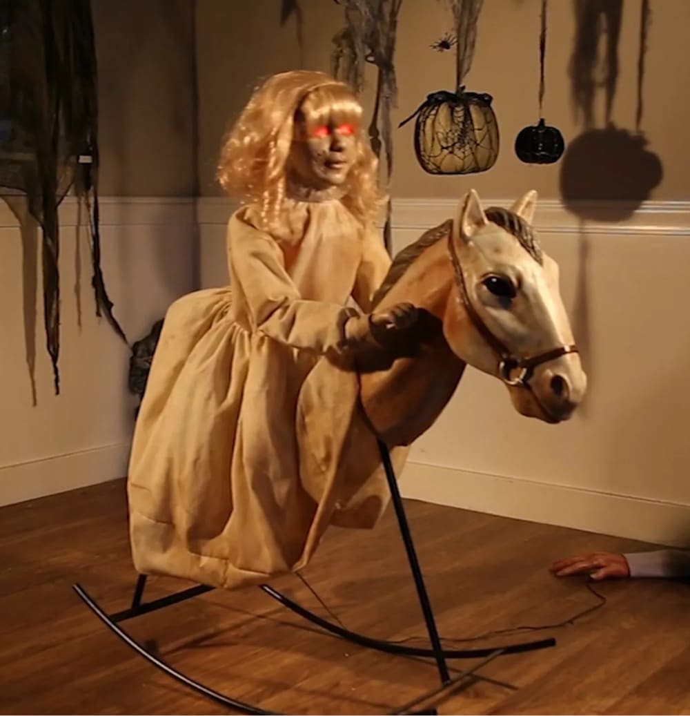 Animated store rocking horse