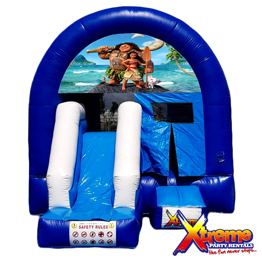 10ft X 17ft Blue Jump N Slide Moana Theme Bouncy Castle Party Rentals In Bridgetown Barbados