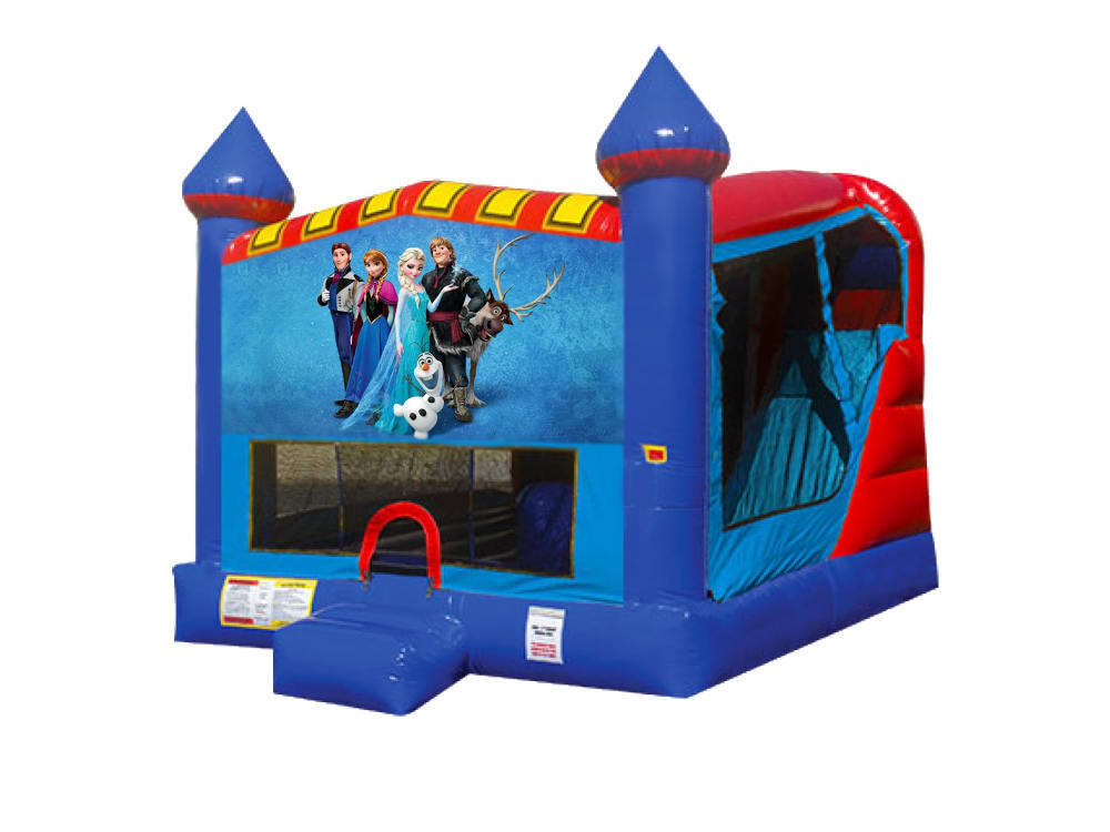 frozen bouncy castle with slide