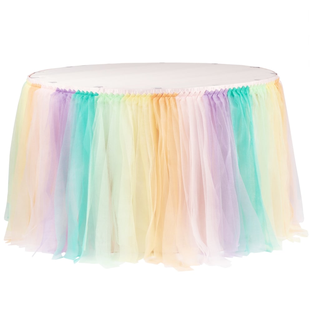 pastel rainbow tulle skirt