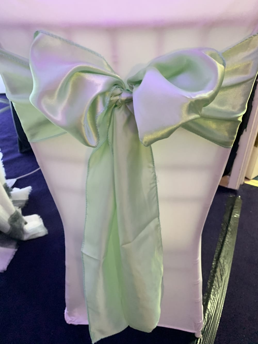 Chair Sash Mint Green Satin Event equipment hire in