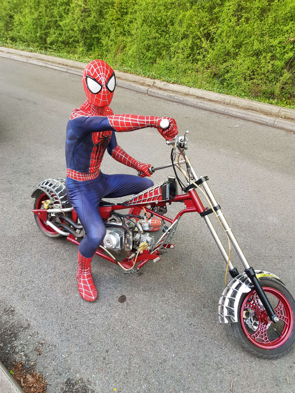 black spiderman bike