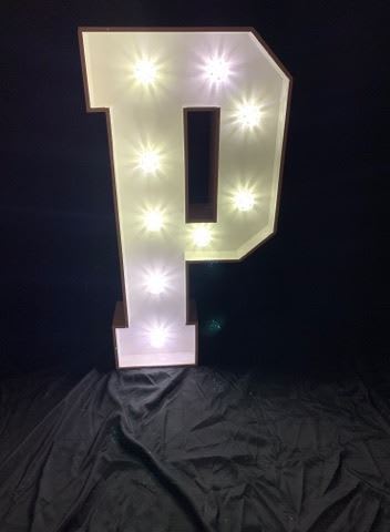 4ft P Light Up Letter Event Hire Items For Weddings Events And Parties In Bishops Stortford Gt Dunmow Braintree Stansted Chelmsford London