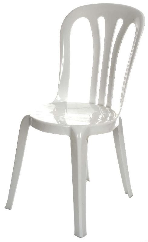 White deals plastic armchair