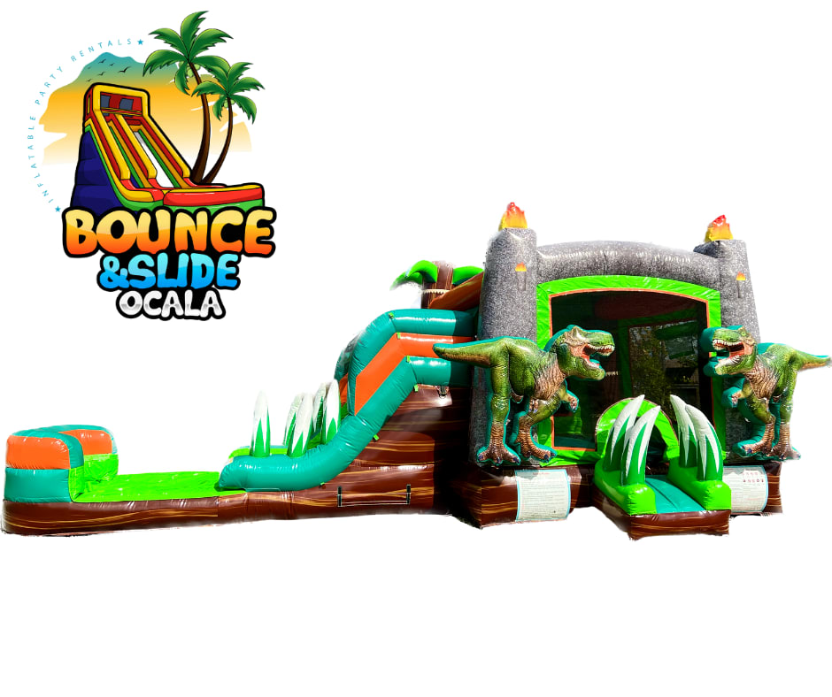 Dinosaur Bounce House With Slide Wet/Dry