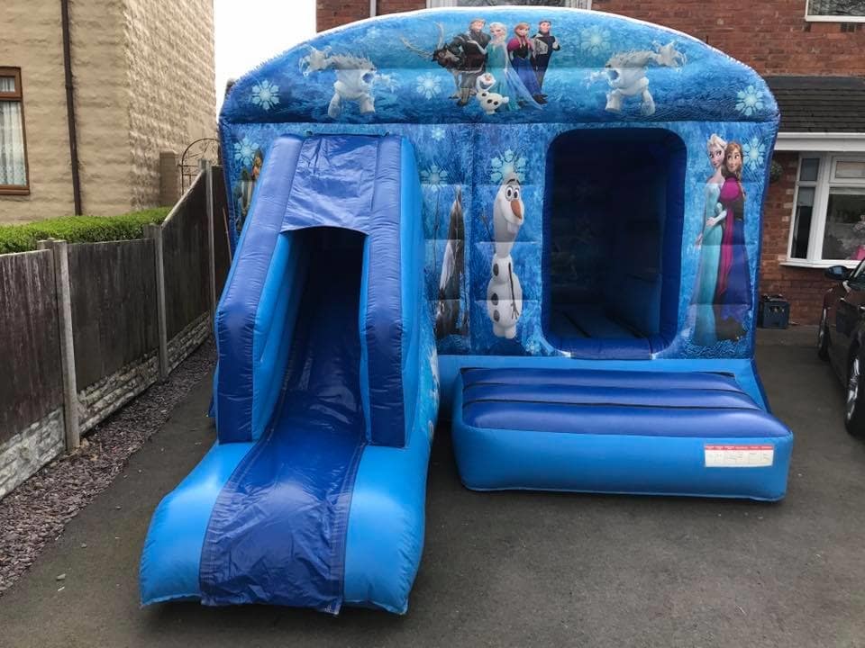 Frozen bouncy castle with sales slide