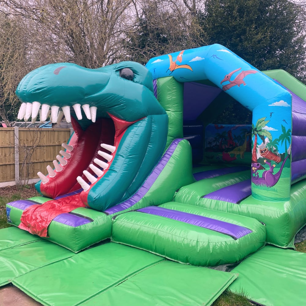 Dinasour 3D Bounce with slide 18ft 12ft - Bouncy Castle and Soft Play Hire  in Newark, Nottinghamshire Lincolnshire