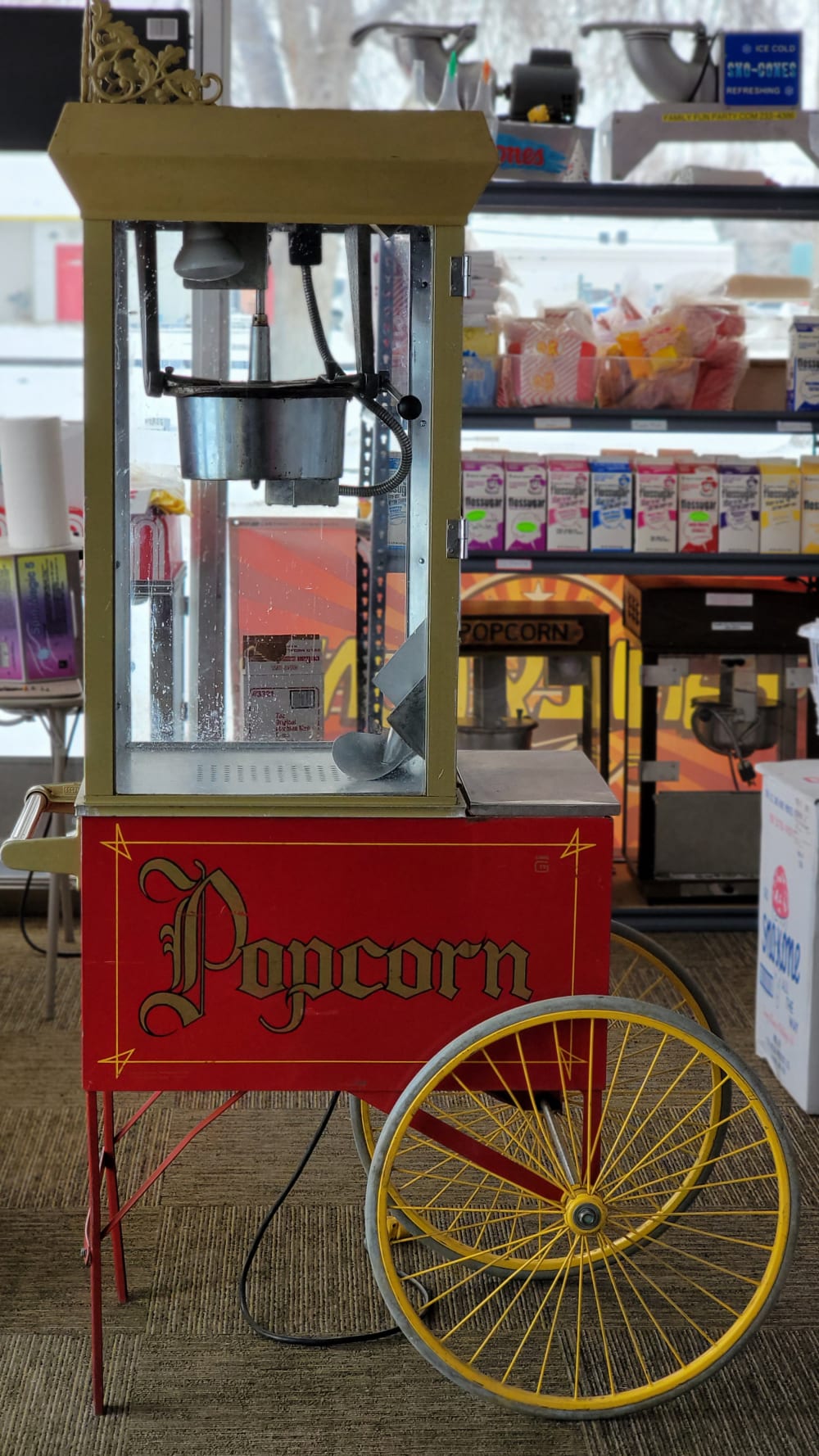 Popcorn Machine w/ Cart - Hire in Idaho