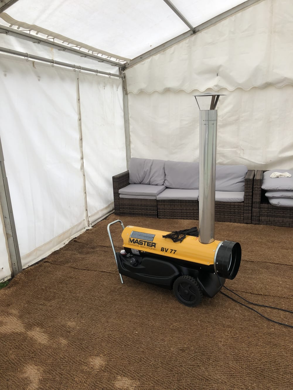 Marquee Heater Hire Master BV77 Events Surrey Sussex