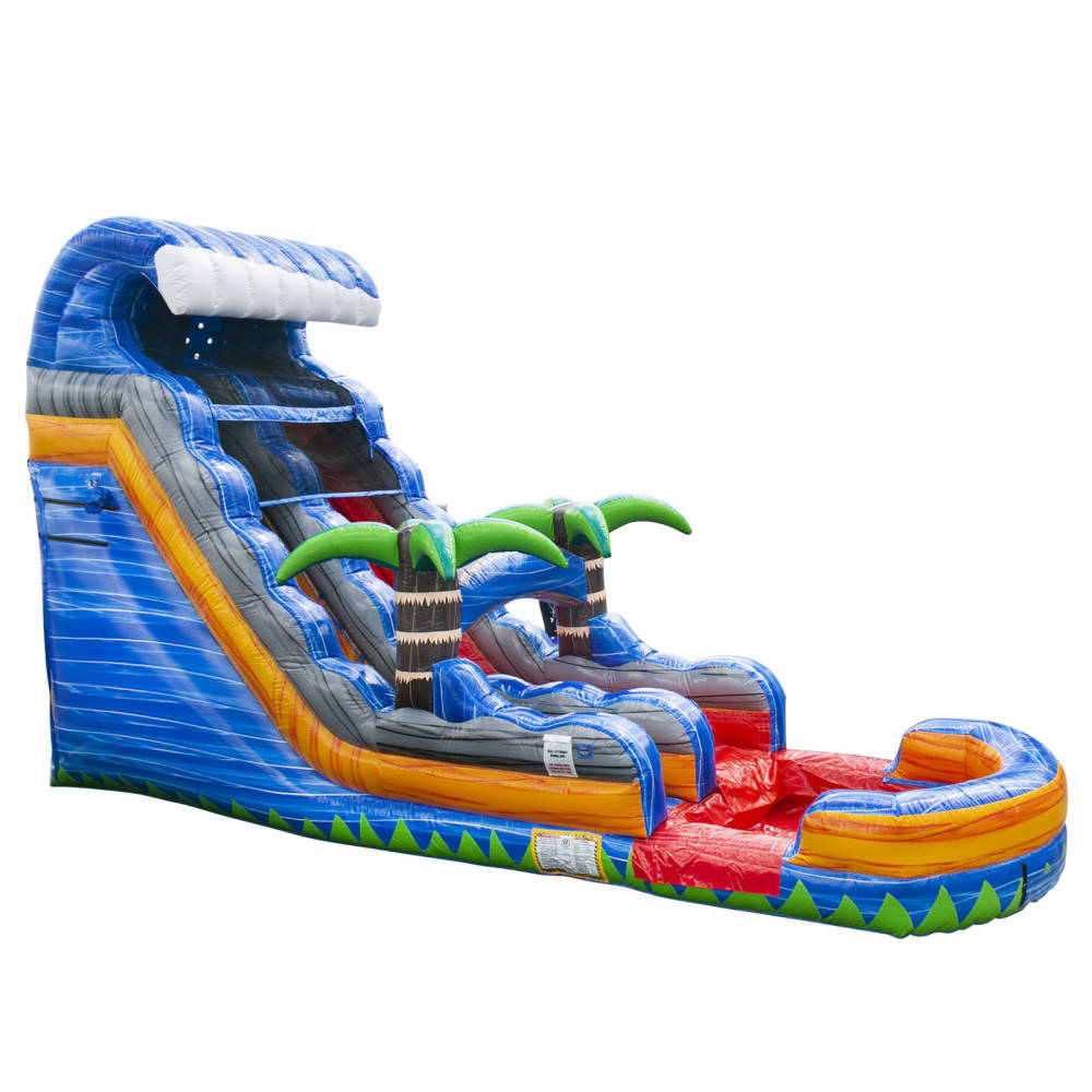 RPUNITHM CHUNITHM風 折りたたみ式 LEDスライダー 18 Ft. FireBlast Tsunami Single Lane Water Slide - Party Rentals