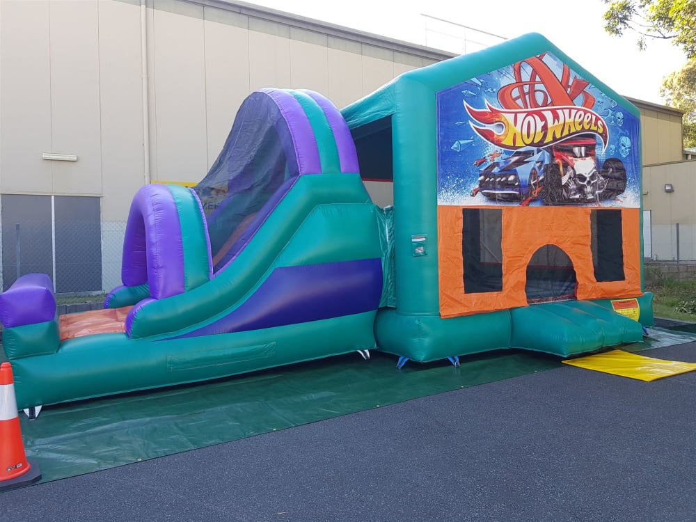 hot wheels large banner jumping castle jumping castle hire in mid north coast aud